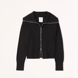 ABERCROMBIE DOUBLE ZIP RIBBED CARDIGAN